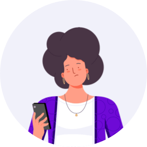 Ilustração de uma mulher com telefone